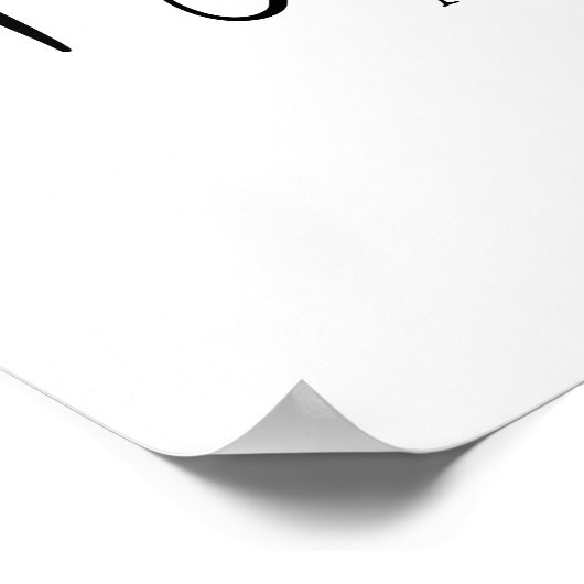 Schwarz-Weiß-Script-Bridal-Brunch Begrüßungszeiche Poster (Ecke)