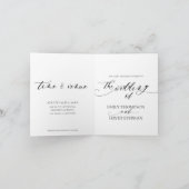 Schwarz-Weiß-Script-Einmalgramm-Hochzeit Einladung (Innenseite)