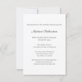 Schwarz-Weiß-Script-Foto-Abschluss Einladung (Rückseite)