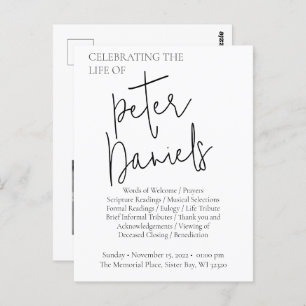 Schwarz-Weiß-Script-Foto Beerdigung Postkarte