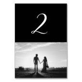 Schwarz-Weiß-Script-Foto Hochzeitszeit-Tischnummer Tischnummer (Rückseite)