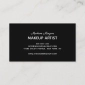 Schwarz-Weiß-Script-Foto-Make-up Visitenkarte (Rückseite)