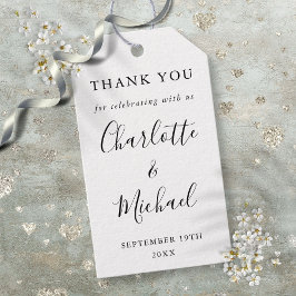 Schwarz-Weiß-Script-Gastgeschenk Hochzeit Vielen D Geschenkanhänger