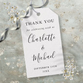 Schwarz-Weiß-Script-Gastgeschenk Hochzeit Vielen D Geschenkanhänger