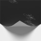 Schwarz-Weiß-Script-Happy Birthday Geschenkpapier (Ecke)