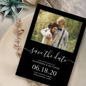 Schwarz-Weiß-Script-Hochzeit speichern Sie das Dat Save The Date