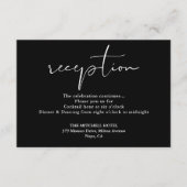 Schwarz-Weiß-Script-Hochzeitsempfang Begleitkarte (Vorderseite)
