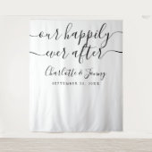 Schwarz-Weiß-Script-Hochzeitskartentelefon-Foto Wandteppich (Vorderseite)