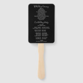 Schwarz-Weiß-Script-Hochzeitsprogramm Fächer (Rückseite)