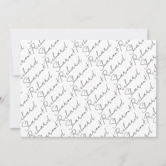 Schwarz-Weiß-Script-Kalligrafie 3-Foto-Collage Save The Date (Rückseite)