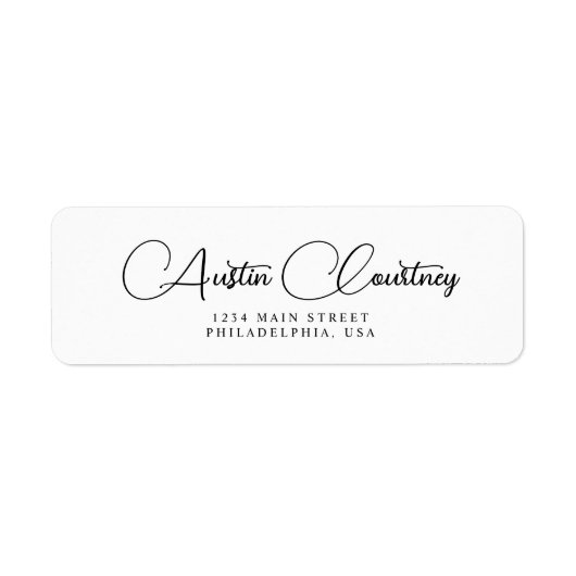 Schwarz-Weiß-Script-Kalligrafie Minimale Hochzeit (Vorne)