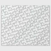 Schwarz-Weiß-Script-Liebe Geschenkpapier (Flach)