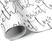 Schwarz-Weiß-Script-Liebe Geschenkpapier (Rolleneckpunkt)