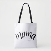 Schwarz-Weiß-Script Mama Established Elegant Tasche (Vorderseite)