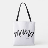 Schwarz-Weiß-Script Mama Established Elegant Tasche (Rückseite)