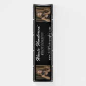 Schwarz-Weiß-Script-Moderner Stand Zelt Banner (Vertikal)