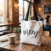 Schwarz-Weiß-Script Mom Established Elegant Tasche