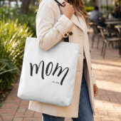 Schwarz-Weiß-Script Mom Established Elegant Tasche