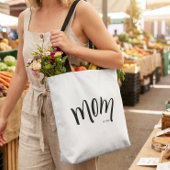 Schwarz-Weiß-Script Mom Established Elegant Tasche