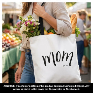 Schwarz-Weiß-Script Mom Etabliert Elegant Tasche