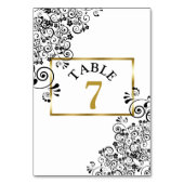 Schwarz-Weiß-Script-Tischnummer Tischnummer (Rückseite)