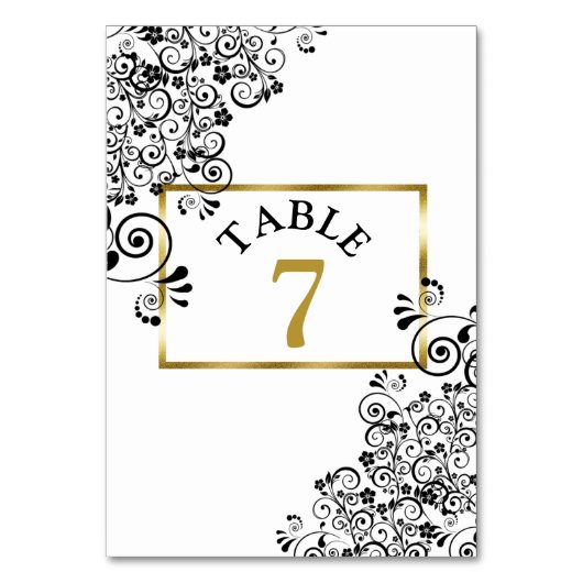 Schwarz-Weiß-Script-Tischnummer Tischnummer (Rückseite)
