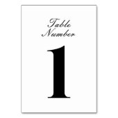 Schwarz-Weiß-Script-Tischnummer Tischnummer (Rückseite)