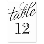Schwarz-Weiß-Script-Tischnummern Tischnummer (Rückseite)