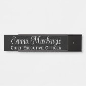 Schwarz-Weiß-Script-Türsignatur für das Büro Türschild (Vorderseite )