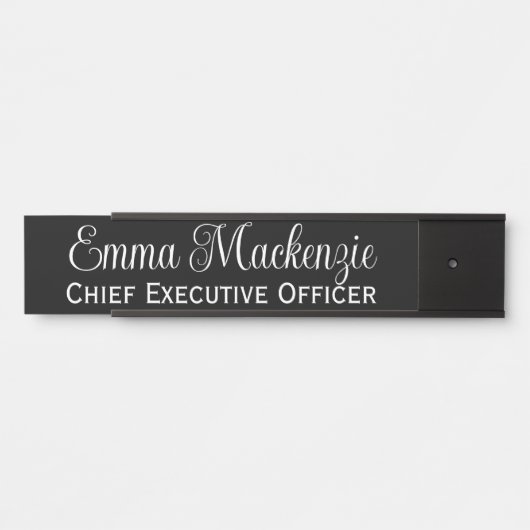Schwarz-Weiß-Script-Türsignatur für das Büro Türschild (Vorderseite )