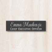 Schwarz-Weiß-Script-Türsignatur für das Büro Türschild (Vorderseite )