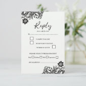 Schwarz-Weiß-Script-UAWG RSVP Karte (Stehend Vorderseite)