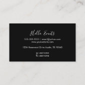 Schwarz-Weiß-Script-Visitenkarten Visitenkarte (Rückseite)