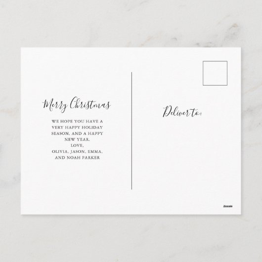 Schwarz-Weiß-Script Zwei Foto Frohe Weihnachten (Rückseite)