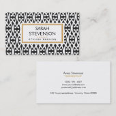 Schwarz-Weiß-Scrolls Moderne Mode-Boutique Visitenkarte (Vorne/Hinten)