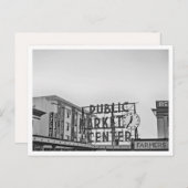 Schwarz-Weiß-Seattle Pikes Place Foto Postkarte (Vorne/Hinten)