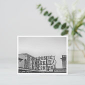 Schwarz-Weiß-Seattle Pikes Place Foto Postkarte (Stehend Vorderseite)