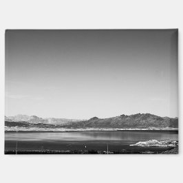 Schwarz-Weiß-See-Mead-Landschaft Magnet