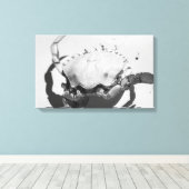 Schwarz-Weiß-Seekrabbe Leinwanddruck (Insitu (Holzboden))