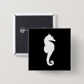 Schwarz-Weiß-Seepferd Button (Vorne & Hinten)