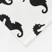Schwarz-Weiß-Seepferd Fleecedecke (Ecke)