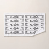 Schwarz-Weiß-Seepferd - Grafik Badhandtuch Set (Handtuch)