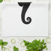 Schwarz-Weiß-Seepferd Handtuch (Gefaltet)