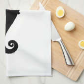 Schwarz-Weiß-Seepferd Handtuch (Viertel Falte)