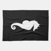 Schwarz-Weiß-Seepferd Küchentuch (Horizontal)