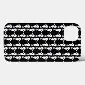Schwarz-Weiß-Seepferd-Muster. Case-Mate iPhone Hülle (Rückseite (Horizontal))