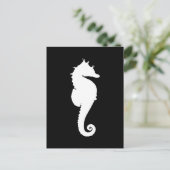 Schwarz-Weiß-Seepferd Postkarte (Stehend Vorderseite)