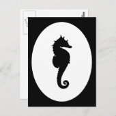 Schwarz-Weiß-Seepferd Postkarte (Vorne/Hinten)