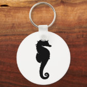 Schwarz-Weiß-Seepferd Schlüsselanhänger (Vorderseite)