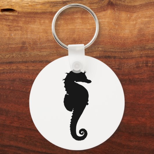Schwarz-Weiß-Seepferd Schlüsselanhänger (Vorderseite)